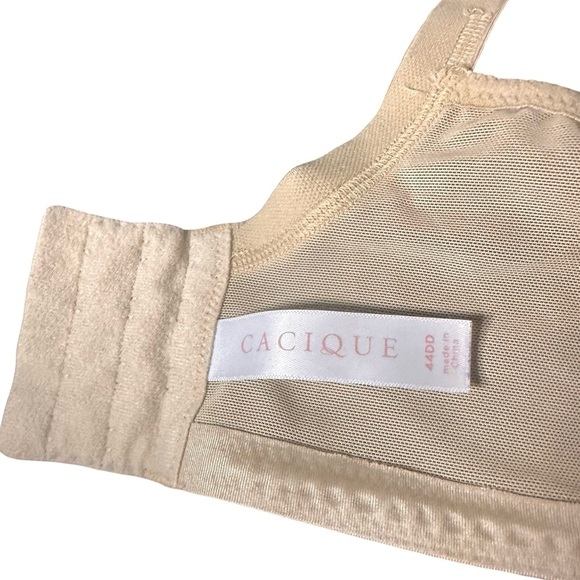 Cacique Full Coverage Underwire Support Lined Lane Bryant Nude Bra size 44DD - Picture 6 of 9
